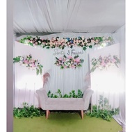 PREMIUM (ready) backdrop pernikahan simple/ sewa decor simple murah