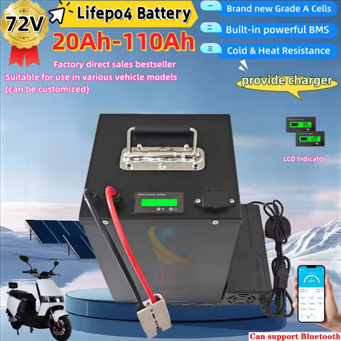 HC_72v Lifepo4 40Ah 50Ah 60Ah 70Ah 80Ah 100Ah 110Ah Lithium Battery for 2KW 3KW Rickshaw Skateboard