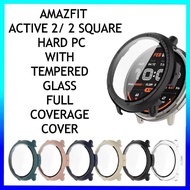 Amazfit Active 2 / Amazfit Active 2 Square Hard PC With Tempered Glass Full Coverage Case Amazfit Ac