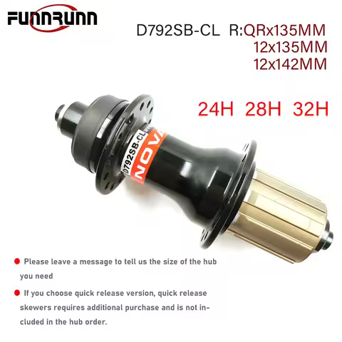 Novatec D792SB-CL Center Lock J-bend Rear Hub QR 10x135MM Thur Axle 10x135MM 12x142MM 24 28 32H MTB