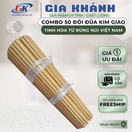 đũa đũa ăn cơm đũa gỗ Gia Khánh-combo 50 đôi đũa gỗ Kim Giao tự nhiên tặng kèm5 Dụng CụNhà Bếp Gỗ