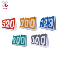 [flourishroly6] Sports Scoreboard 3 Digit Tabletop Score Flipper PVC Manual Number Counter for Table