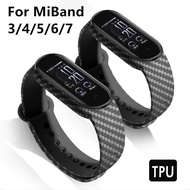 Mi7 Strap for Xiaomi Mi Band 7 6 5 4 3 Carbon Fiber Pattern Replacement Strap for Mi Band 7 Smart Wr