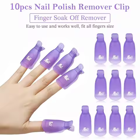 LULAA 10Pcs/16Pcs Plastic Acrylic Nail Art Soak Off Cap Clip UV Gel Polish Remover Wrap Tool Gel Nai