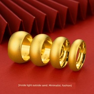 ring men ring 5G Gold Color Sand Gold Plated 24K Gold Plated 999 Couple Ring Men Women Plain Ring Fr