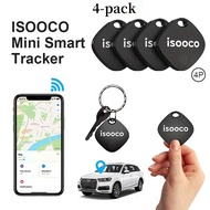 4 Pieces ISOOCO Smart GPS Tracker (Only Support IOS, Not Support Android), Item Finder, Global Locat