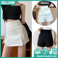 Korean High Waist Skirt Shorts for Women White Black Skirt With Slit Woman Mini Skirt Skort Palda