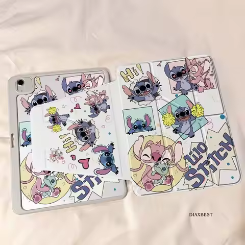 Stitch Cartoon New Tablet Case For Xiaomi 5 5Pro 6 6SPro 12.4 Inch 7 7Pro 12.1 Acrylic Pen Slot Shoc