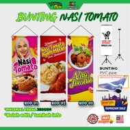 Bunting Nasi tomato | Bunting Banner produk makanan readymade design boleh edit atau tambah info