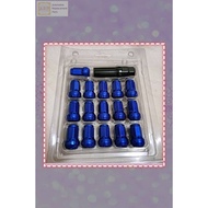 Wheel Nut Sport Rim Set With Spanar (blue colour)(tred 1.5mm)(16pc)