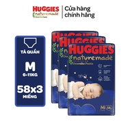 Combo 3 Tã quần Huggies Naturemade ban đêm M58/L44/XL38/XXL26