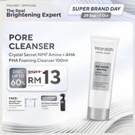 [SUPER BRAND DAY] Wardah Crystal Secret NMF Amino + AHA PHA Foaming Cleanser 100ml – Gentle & Bright