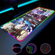 Large Mouse Mat Gamer RGB Honkai Star Rail Mousepads XXL LED Gaming Mousepad Big Luminous Anime Pad Desk Mats Backlit Mouse Pads