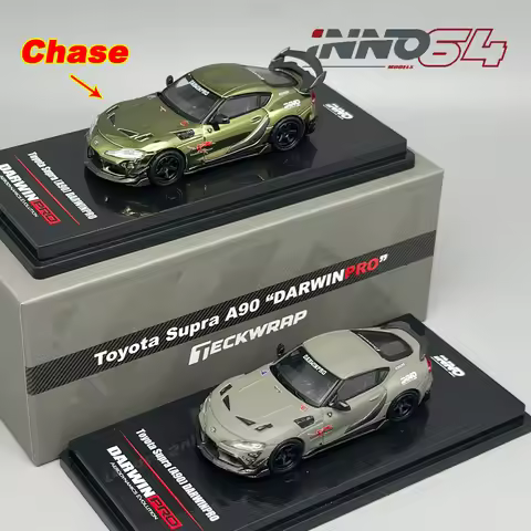 INNO 1:64 SUPRA A90 DARWIN PRO Matt Green Matte Green Alloy Car Model Chase