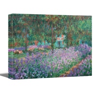 Irises in Monets Garden 1 by Claude Monet Canvas Art Wall Decor Picture Print Framed -11