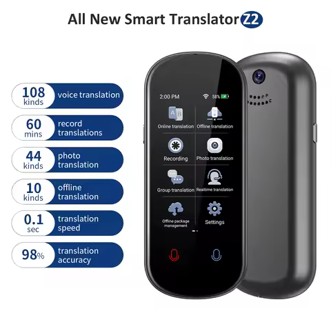 Z2 Instant Voice Translator 138 Languages Two-Way Translation Portable Smart AI Translator Device Su