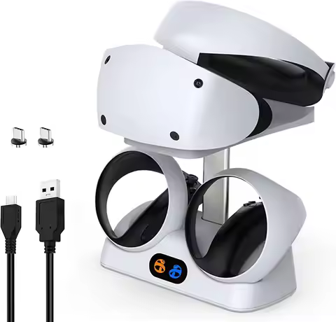 Charging Station Base for PSVR2 Controller VR Headset Display Stand Dual Handle Charge for PS VR2 Pl