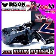 รอกตกปลา รอกหยดน้ำ BISON SPIDER Z มีคลิ๊กเสียง น็อปอลูมิเนียม (มีทั้งหมุนซ้ายและหมุนขวา)