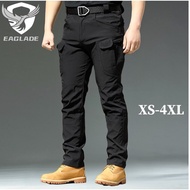 Black Tactical Cargo Pants for Men IX7-Stretch/XS-4XL Stretchable Slim Fit Waterproof Multi Pockets