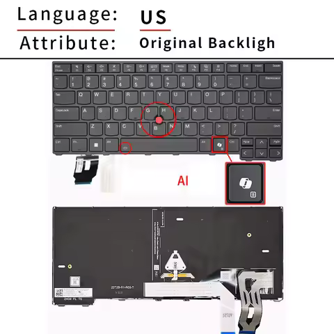 US/Russian Laptop Keyboard For Lenovo Thinkpad L14 Gen 5 Gen 6,T14 Gen 5 Gen 6,P14s Gen 5 Gen 6,21S6