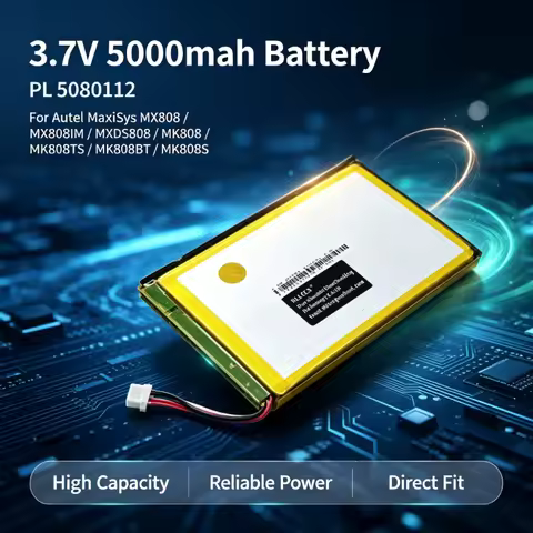 3.7V 5000mAh Battery PL 5080112 for Autel MaxiSys MX808/MX808IM/MXDS808/MK808/MK808TS/MK808BT/MK808S