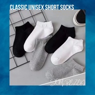 JOM 1 Pair Men Women Cotton Ankle Socks Athletic Casual Solid Stripe Comfortable Sock Unisex