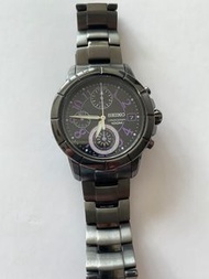 精工 Seiko chronograph 100M 7T920LL0 water resistant stainless steel purple 紫