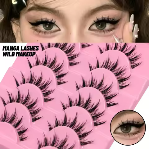Veltrinay Natural False Eyelashes Manga Lashes 3d Faux Mink Lashes Look Realistic Soft Cross Lashes 