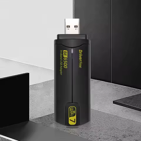 6500Mbps WiFi 7 USB WiFi Adapter USB Wireless Adapter Tri-Band 2.4G&5.8G&6GHz BE6500 WiFi Dongle Wla