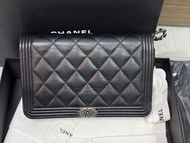 Chanel Boy Wallet on Chain 黑色鏈條錢包 caviar woc