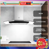 [PACKAGE] Electrolux EFC936GAR 90cm Designer Chimney Hood 1100-1300m3/hr ECT9520G + EHG7230BE 78cm G