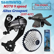 INTNERSON Altus RD 9 speed Groupset Bike M370 Shifter 9 speed MTB Cassette cogs 9 speed Bike Set