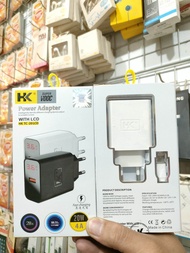 Charger HK TC-20 With LCD Ampere Power Adaptor Super Vooc 20W 4A Cable Type-C For Android Turbo Fast