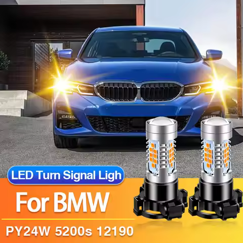 2×PY24W LED Front Turn Signal Light PY24WSV for BMW 5-Series F10 F11 GT F07/X-Series X3 E83 F25/E70 