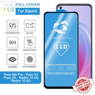 LAYAR Tempered Glass 11D Full Cover Xiaomi Redmi 10 4G 5G Poco X3 X5 M4 Pro Mobile Screen Protector