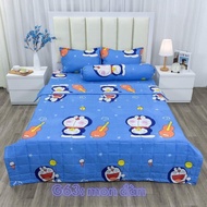 (4 món)Bộ ga gối cotton poly 1m6 x 2m drap giường poly ga trải giường kèm 2 vỏ gối nằm và 1 vỏ gối ô