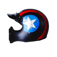 Cakil HBC Helmet Matte BlackOriginal Retro Full Face Helmet with Sni Motif
