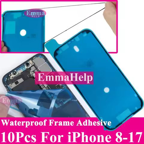 10pcs Waterproof Sticker for iPhone 16 Pro Max 17 14 13 12 11 15 XS XR 8 SE 3M Seal Adhesive Pre-Cut