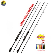 Free Fishing Line] Fishing Rod Portable Travel Fishing Rod Casting Fishing Rod/Rod Fishing Rod Swivel Carbon Rod Very Light Body Fishing Lure Rod Spinning/Casting M power