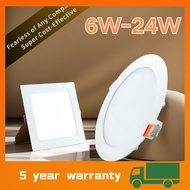 Panel Light LED Ceiling Light Round Square Optional 6w-24w