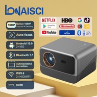 4K Projector Lonaisci Projector with WiFi and Bluetooth Mini Proiector with Auto Keystone and Auto Focus Native 1080P Ho