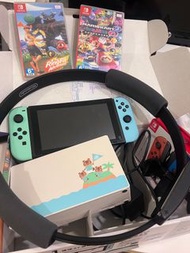 Switch動森機+健身環+瑪利歐賽車 贈：經典款Joy con