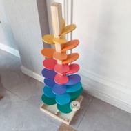 (ACESTORE) BIG WOODEN COLOURFULL TREE / WOODEN RAINBOW TREE / WOODEN TREE SPIRAL MONTESSORI TOY