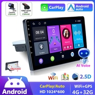 4G+32G 1 Din Android Car Player CarPlay Android Auto Navigation GPS Car Stereo Radio Universal WIFI FM Bluetooth AI Voice