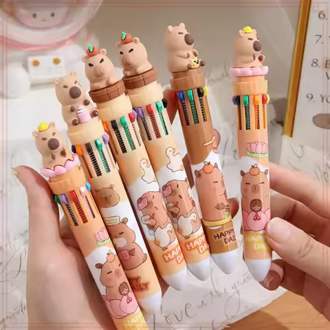 12 Pcs Wholesale 10 Colors High-Quality Ballpoint Pens Perfect Supplies for School and Writing Tools