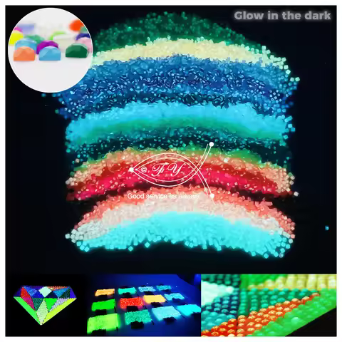 20 Colors Diamond Beads for 5D Diamond Painting Accessories, Glow in The Dark Luminous Diamond Paint