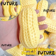HL-FUTU Simulated Peanut Squeeze Toy, Stress Relief Empty Fillable Squeeze Fidget Toy, Creative Soft