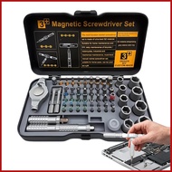 Magnetic Screwdriver Sets 66-in-1 Precise T-Handle Tool Kit Ratcheting Screwdriver Kit for Home Gara