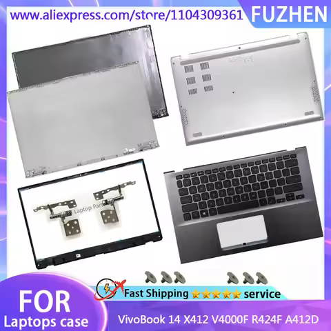 New Cover For VivoBook 14 X412 V4000F R424F A412D LCD Rear Cover/Front Frame/Palm Pad Keyboard/Botto