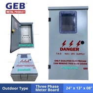 GEB 241308 Three Phase 3phase 415V Outdoor KWH Meter Box (Metal) 23” x 13” x 08” inch weatherproof M